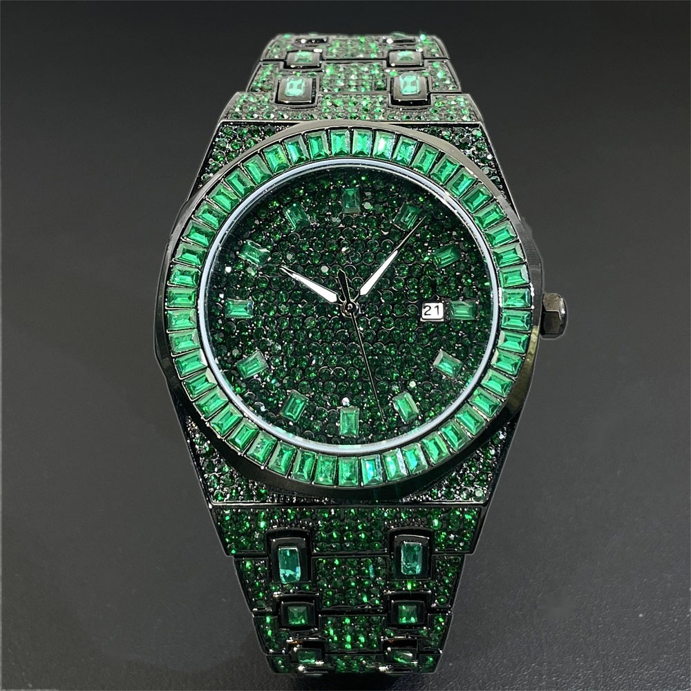 Luxury Watch Iceberg - 2024 Hip Hop Green Diamond Watche