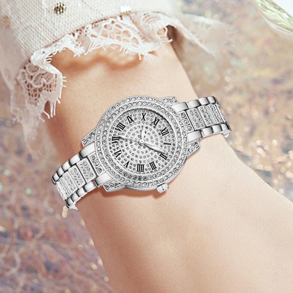 3PCS Silver Alloy Strap Women' - Luxury Watch Gift For Her ulasan dan harga