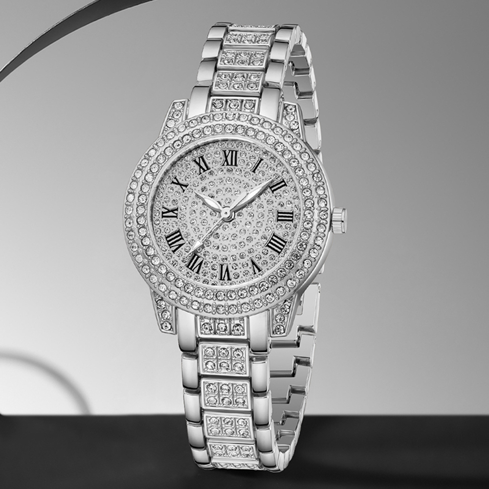 3PCS Silver Alloy Strap Women' - Luxury Watch Gift For Her ulasan dan harga