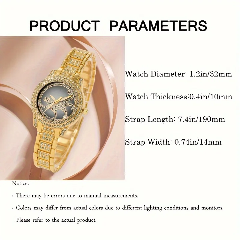5pcs/set Women's Watch Cheetah - Luxury Watch Gift For Her ulasan dan harga