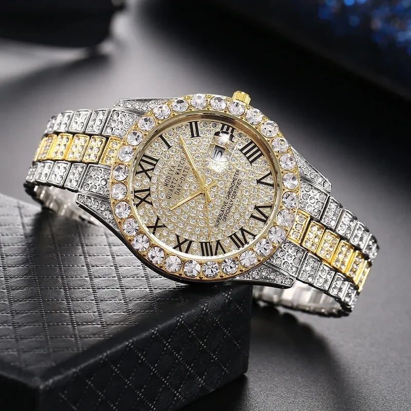 Hot‑Selling Gold Luxury Iced‑O - Luxury Watch Iceberg ulasan dan harga