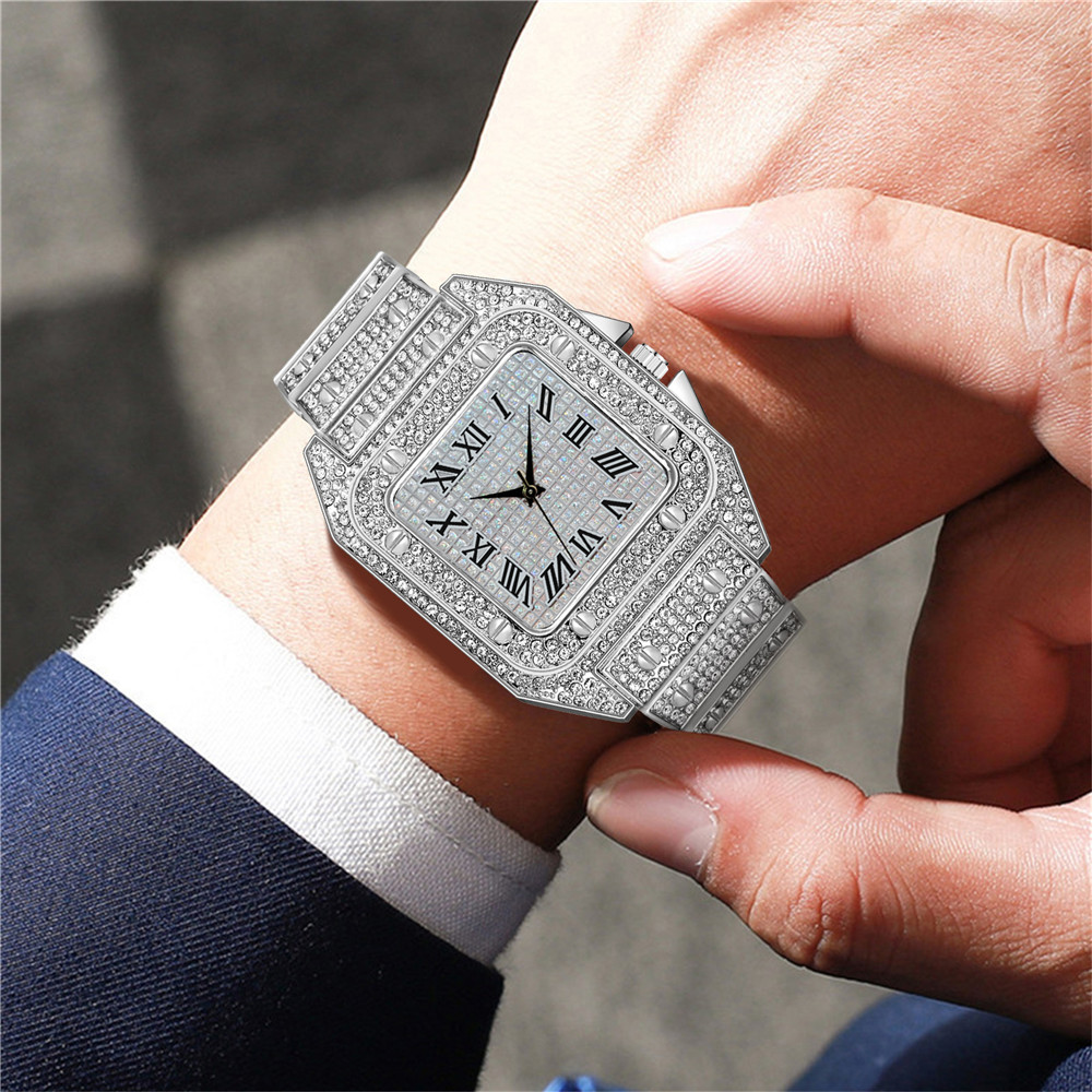 4PCS Fashion Iced Out Square M - Luxury Watch Iceberg ulasan dan harga