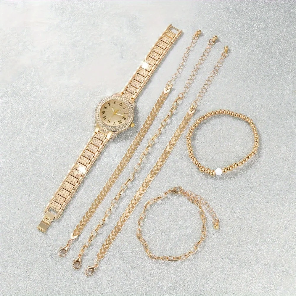 6pcs/set Women's Luxury Rhines - Luxury Watch Gift For Her ulasan dan harga