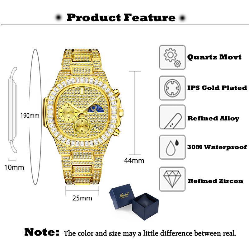 MISSFOX Luxury Gold Watches Me - Luxury Watch Iceberg ulasan dan harga