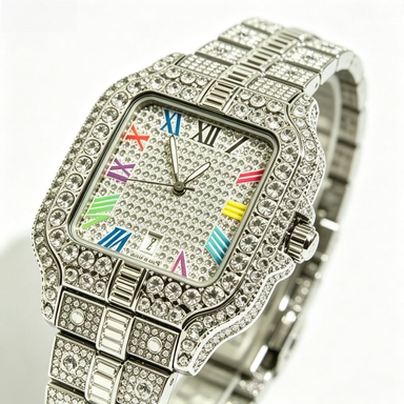New Luxury Iced‑Out Square Qua - Luxury Watch Iceberg ulasan dan harga