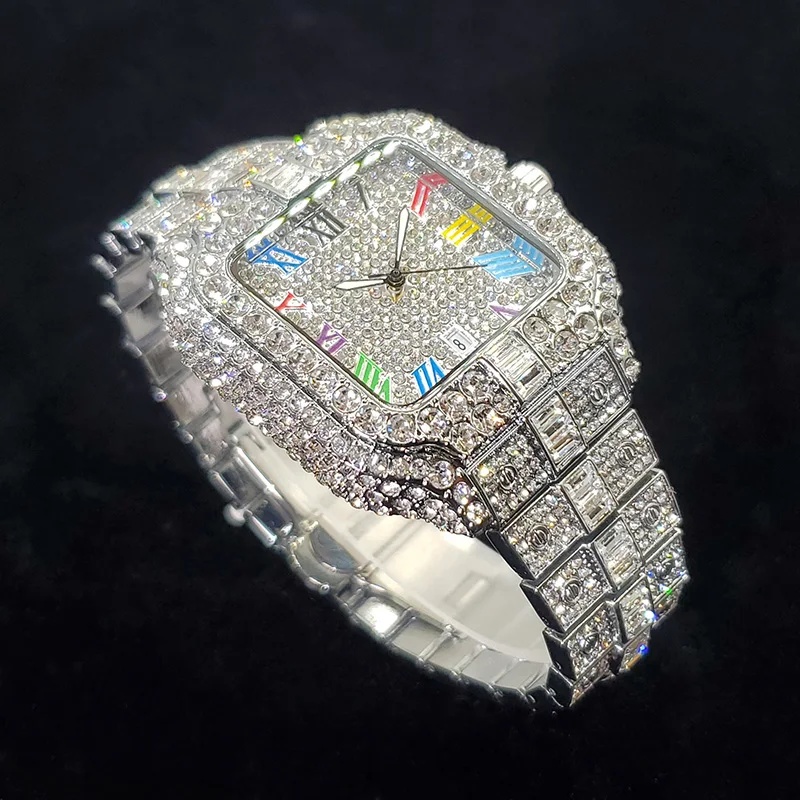 New Luxury Iced‑Out Square Qua - Luxury Watch Iceberg ulasan dan harga