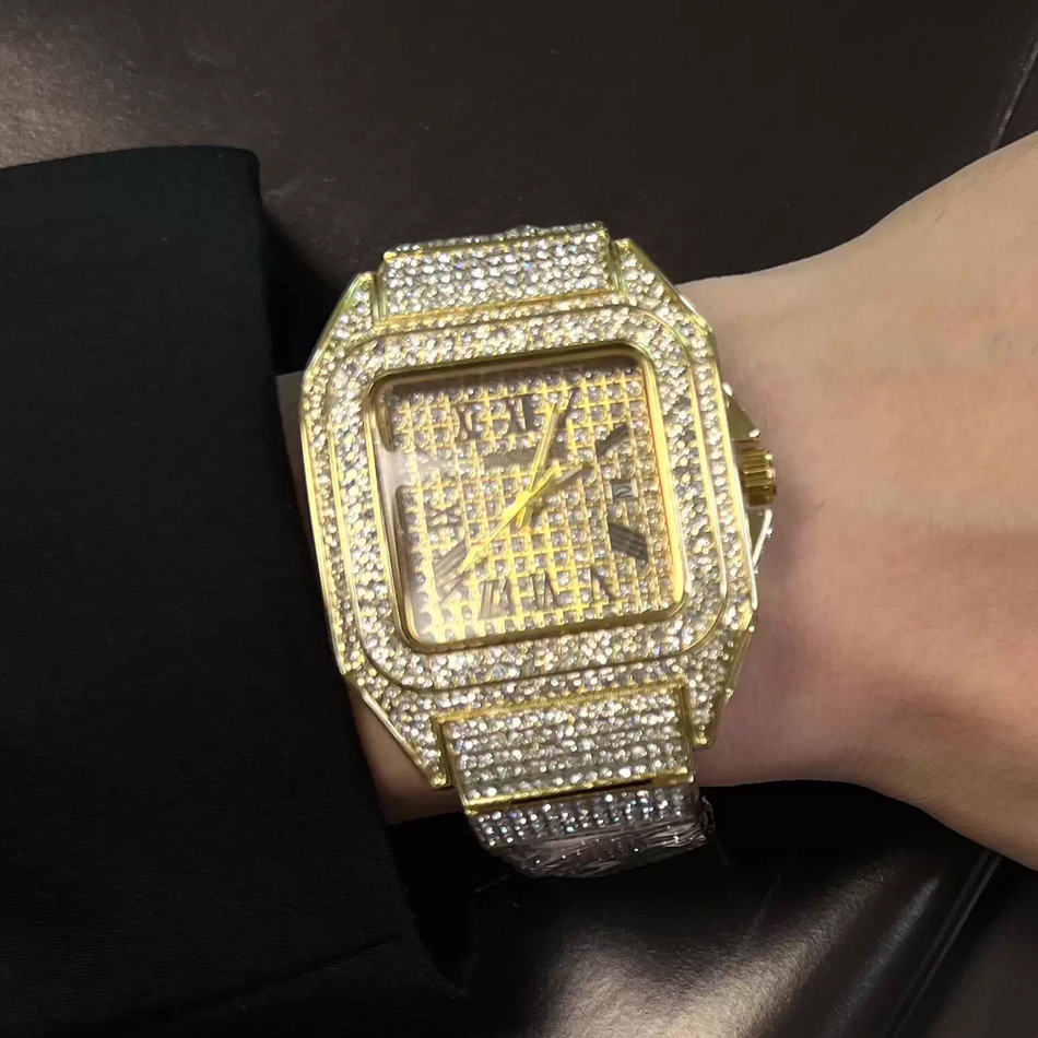 Gold or Black Watch Ice Out Sq - Luxury Watch Iceberg ulasan dan harga